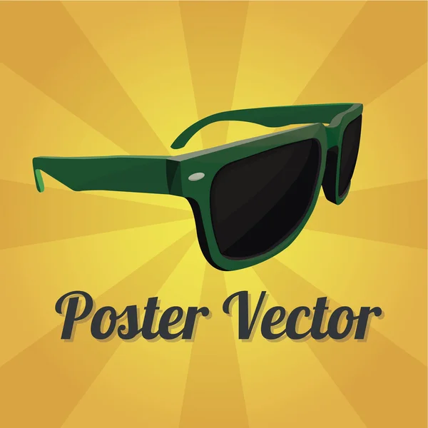 Sun glasses illustration over color background — Stock Vector