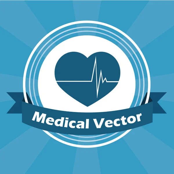 Ilustração médica sobre fundo cor azul — Vetor de Stock
