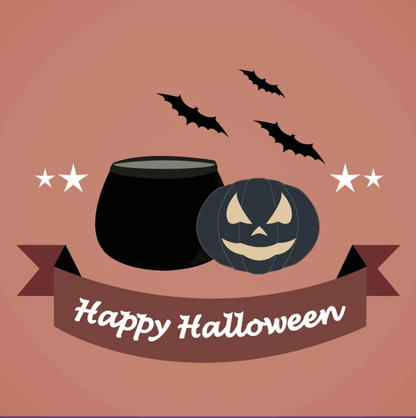 Feliz halloween ilustrador sobre cor de fundo — Vetor de Stock