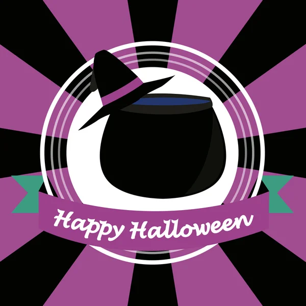 Feliz halloween ilustrador sobre fondo de color — Vector de stock