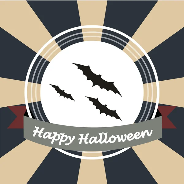 Feliz halloween sobre fondo de color — Vector de stock