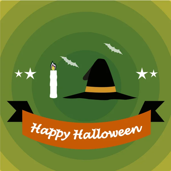 Halloween heureux sur fond de couleur — Image vectorielle