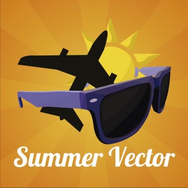 Yaz gözlük turuncu renk arka plan üzerinde