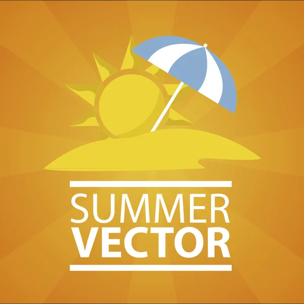 Summer vacation over orange color background — Stock Vector