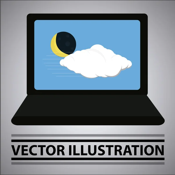Weather situation like a laptop screensaver — Stock Vector