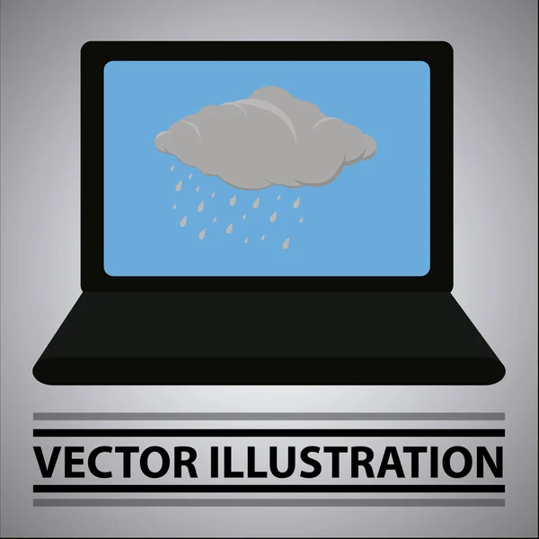 Weather situation like a laptop screensaver — Stock Vector