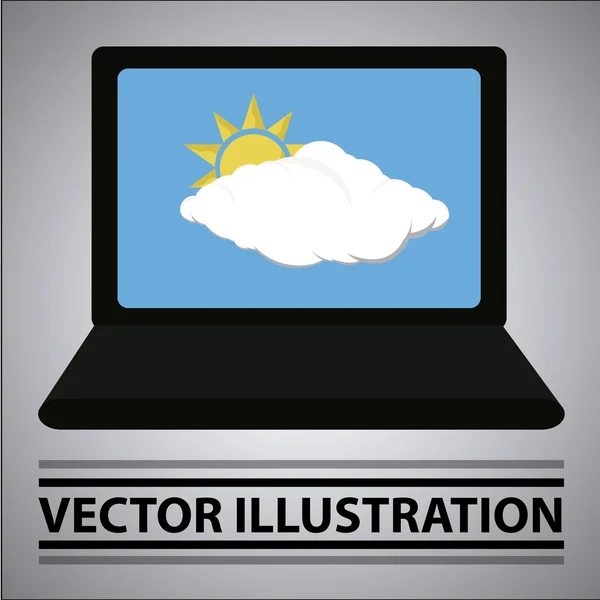Situação meteorológica como um screensaver laptop — Vetor de Stock