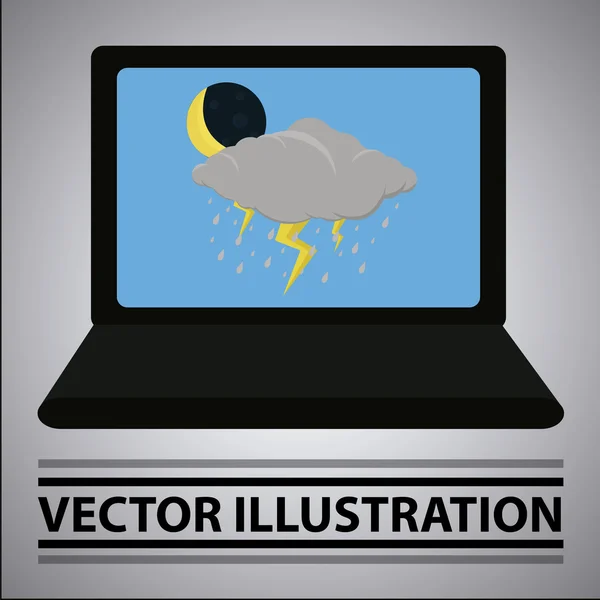 Situation météorologique comme un économiseur d'écran d'ordinateur portable — Image vectorielle