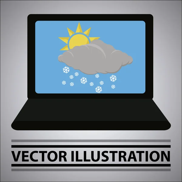Väder situation som en bärbar dator skärmsläckare — Stock vektor