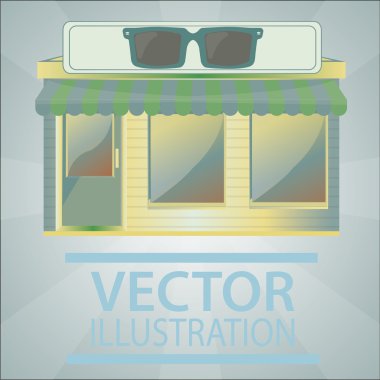 renk arka plan üzerinde mağazası illüstrasyon