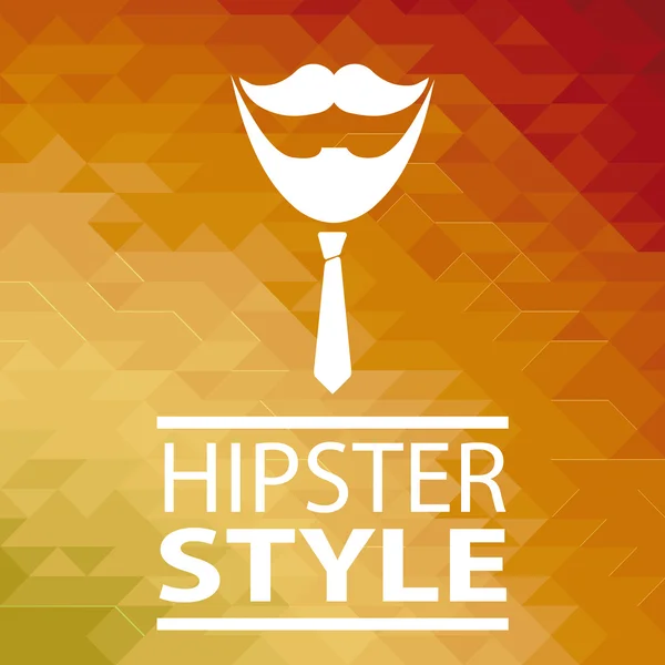 Cartel Hipster sobre fondo naranja — Vector de stock