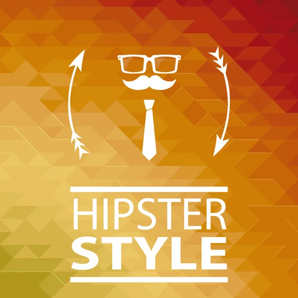 Cartel Hipster sobre fondo naranja — Vector de stock