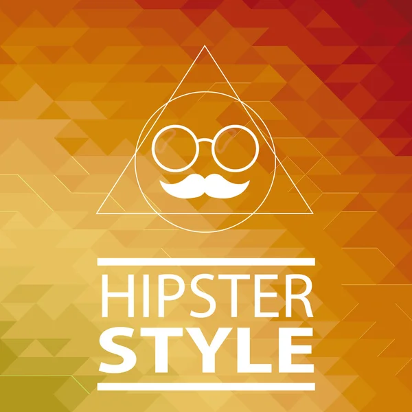 Cartel Hipster sobre fondo naranja — Vector de stock