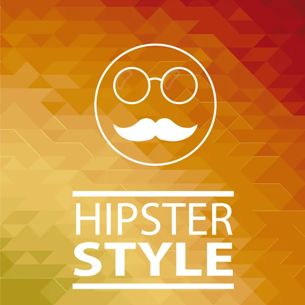 Cartel Hipster sobre fondo naranja — Vector de stock