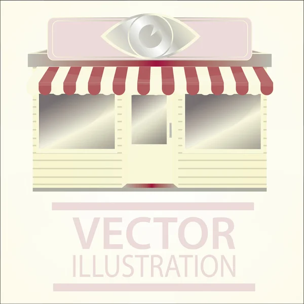 Illustration vitrine sur fond couleur — Image vectorielle