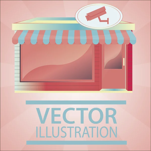 Illustration vitrine sur fond couleur — Image vectorielle