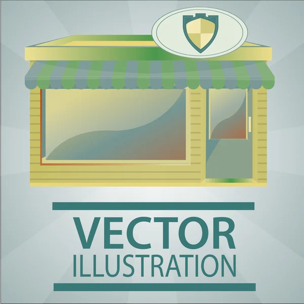 Skyltfönster illustration över färgbakgrund — Stock vektor