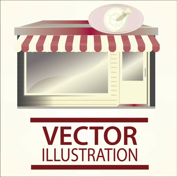 Illustration vitrine sur fond couleur — Image vectorielle