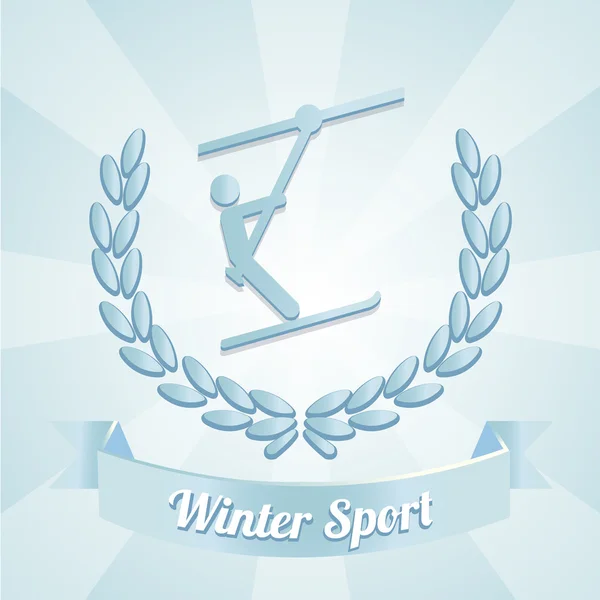 Winter sport illustratie over blauwe kleur achtergrond — Stockvector