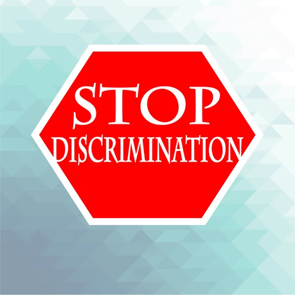 Stop signal disrimination illustration over blue color backgroun — Stock Vector