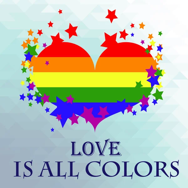Lgbt hareketinin bayrak ile renkli kalp