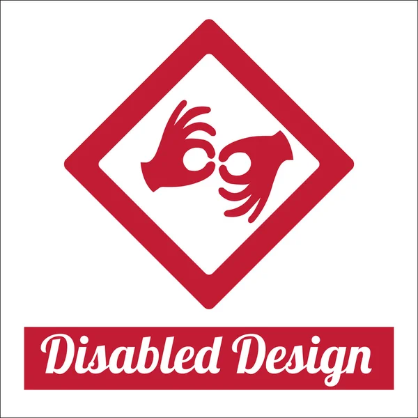 Disabled illustration over white color background — Stock Vector