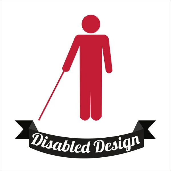 Disabled illustration over white color background — Stock Vector