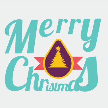 Merry Christmas illüstrasyon renk arka plan üzerinde