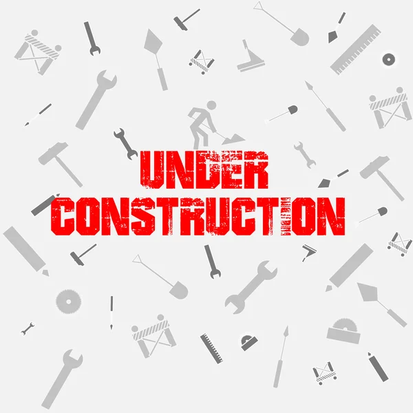 Under construction signal over color background — Stock Vector