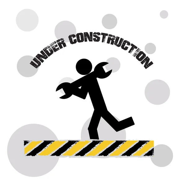 Under construction signal over color background — Stock Vector