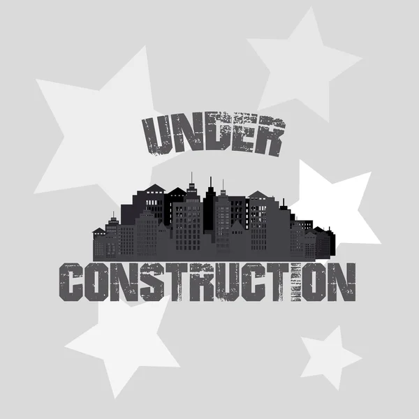 Under construction illustration over color background — Stock Vector