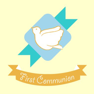 İlk cemaat illüstrasyon renk arka plan üzerinde