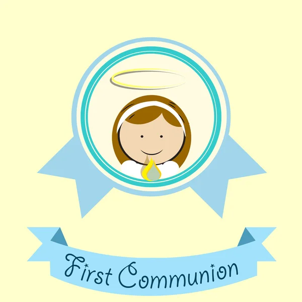 First Communion illustration over color background — Stock Vector