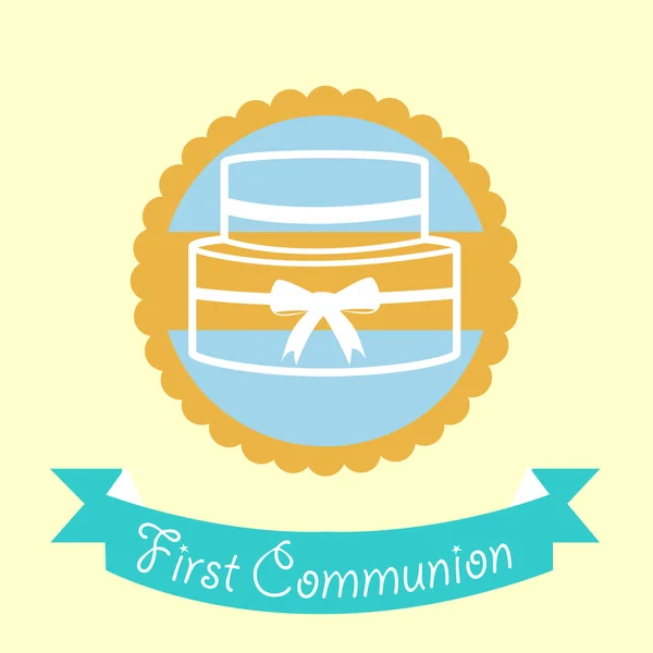 First Communion illustration over color background — Stock Vector