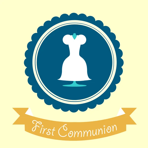 First Communion illustration over color background — Stock Vector