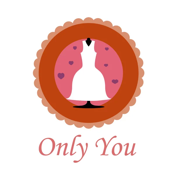 Only you love illustration over color background — Stock Vector