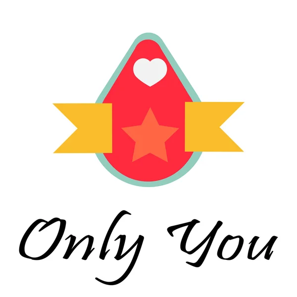 Only you love illustration over color background — Stock Vector