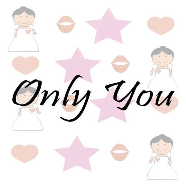 Only you Love illustration over color background — Stock Vector