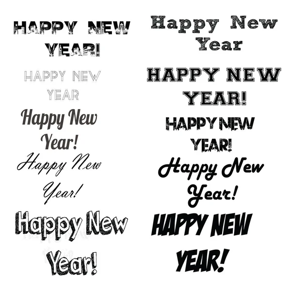 Happy New year tekst illustratie via achtergrondkleur instellen — Stockvector