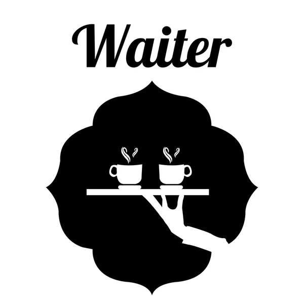 Waiter illustration over white color background — Stock Vector