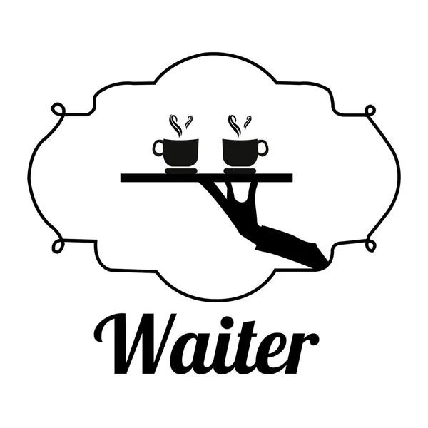 Waiter illustration over white color background — Stock Vector