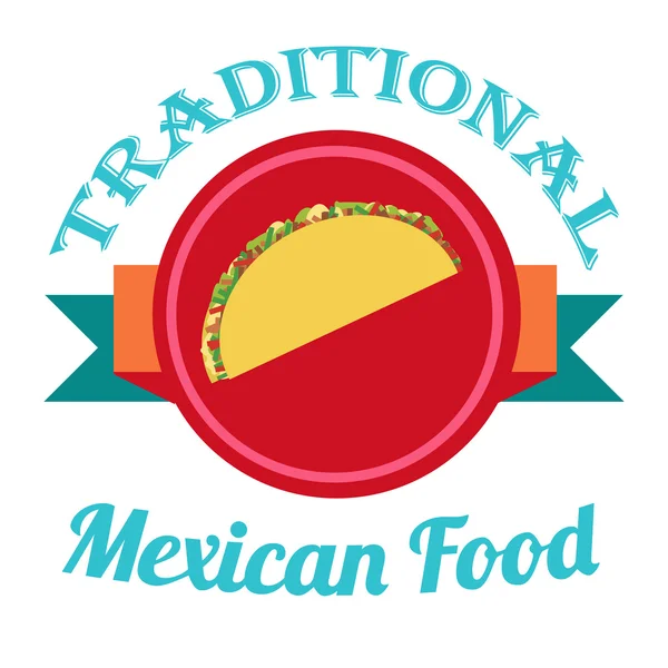 Mexikansk mat illustration över färgbakgrund — Stock vektor