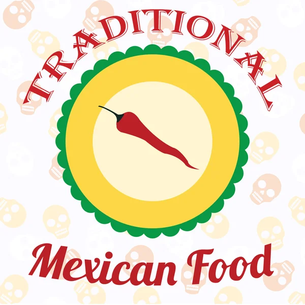 Mexicaans eten illustratie over kleur achtergrond — Stockvector