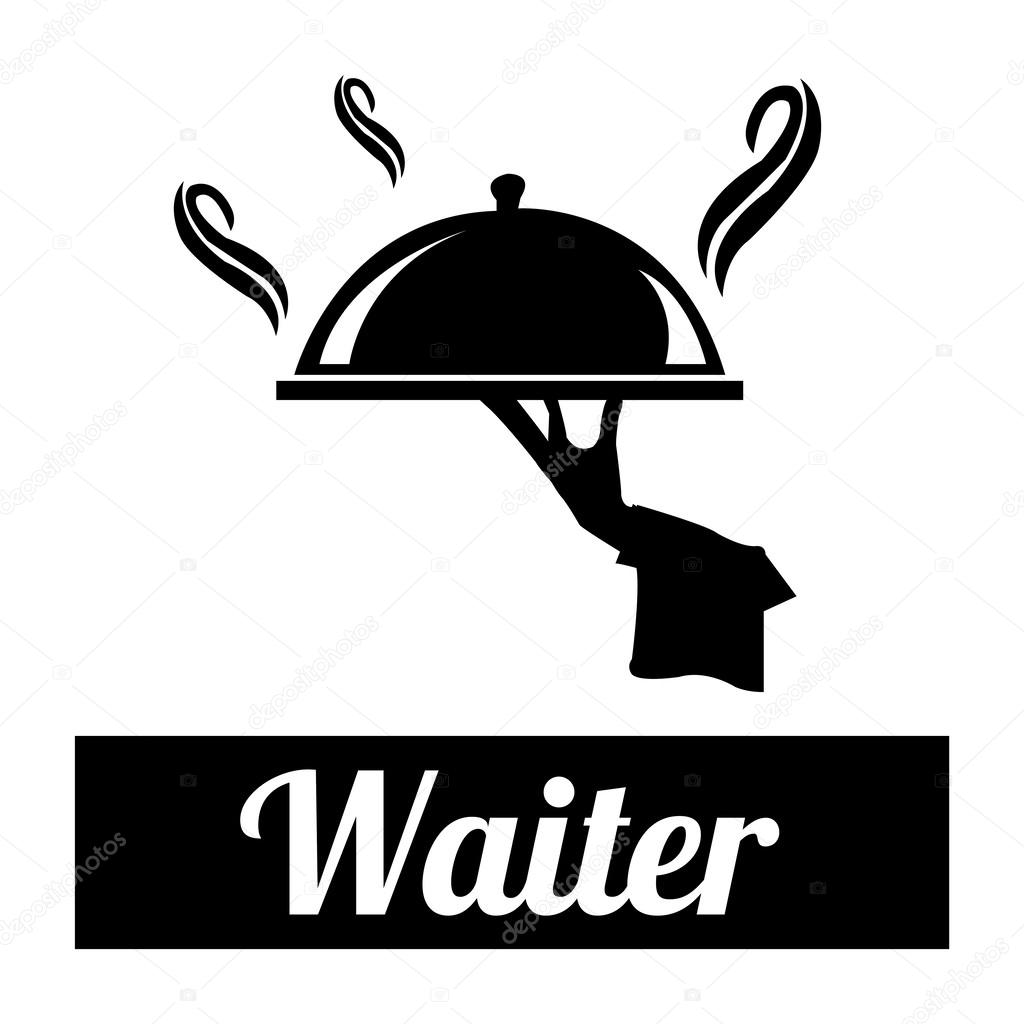 waiter illustration over white color background