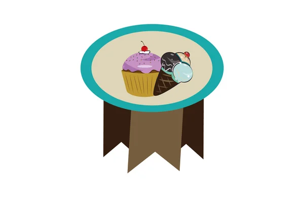 Bakery illustration over label, whte color background — 图库矢量图片