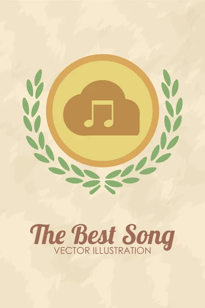 Los premios la mejor ilustración de la canción sobre fondo de color — Vector de stock