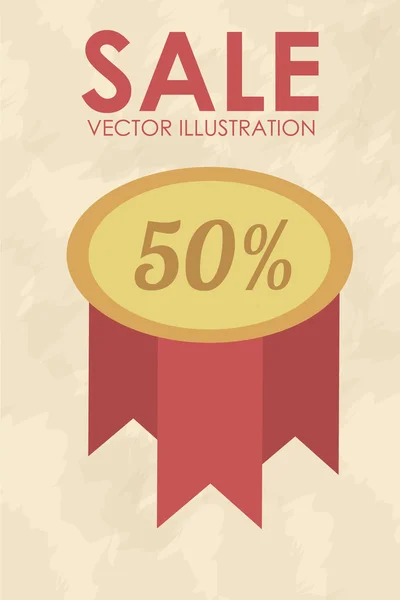 Vente timbre illustration sur fond de couleur — Image vectorielle