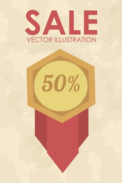 Venta sello ilustración sobre fondo de color — Vector de stock
