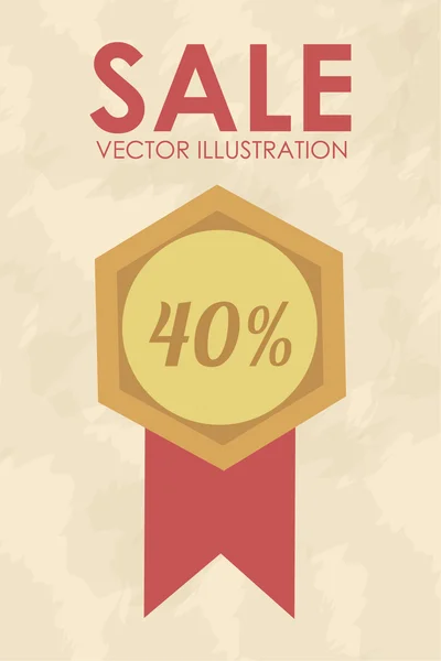 Vente timbre illustration sur fond de couleur — Image vectorielle