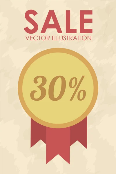 Sale stamp illustration over color background — Stock Vector